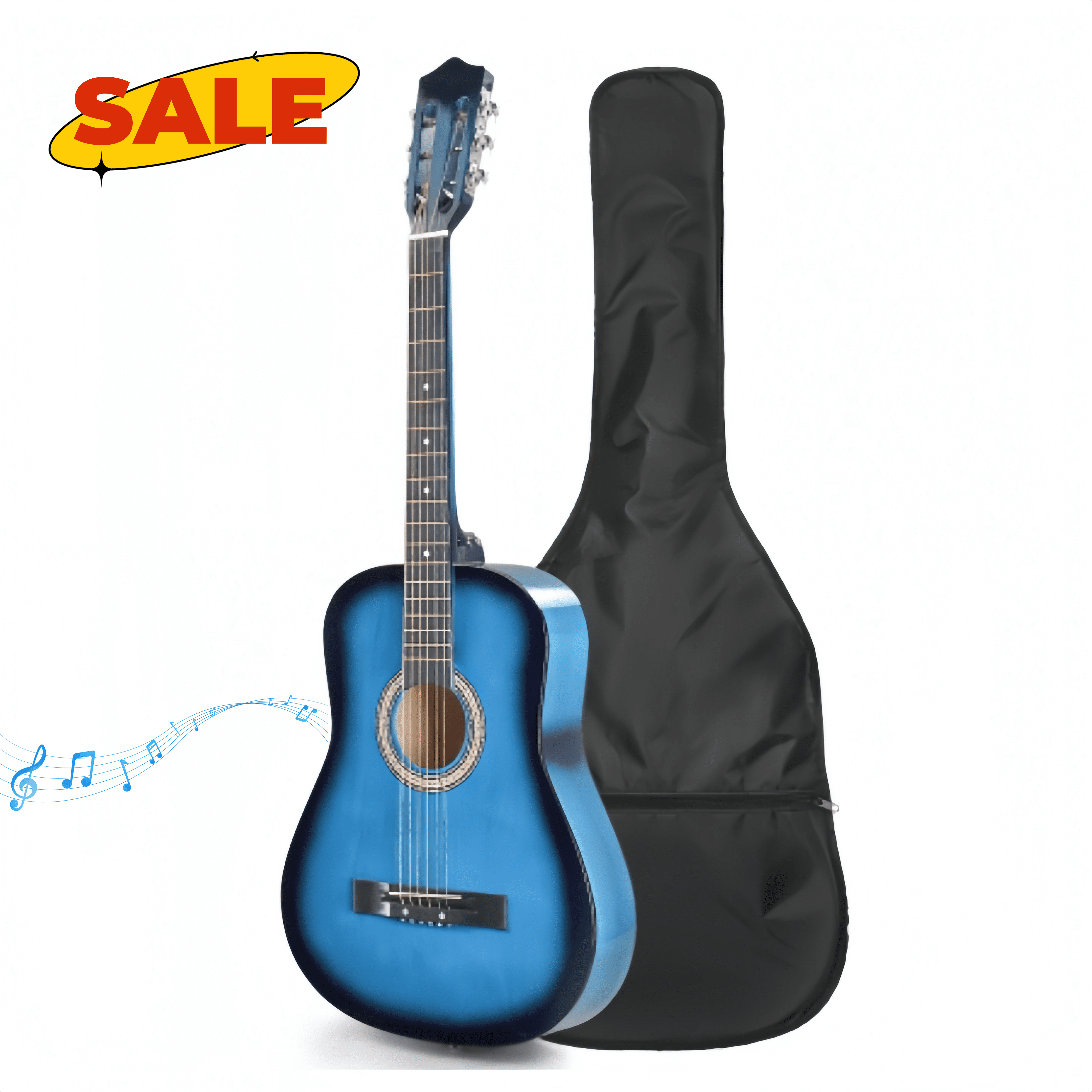 Hassch Acoustic Guitar, 38" Guitar Starter Kit for Beginners with Bag, Strap, Strings, Picks, Capo and Tuner, Blue