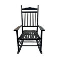 thumbnail image 1 of Hassch Balcony Porch Adult Rocking Chair High Back Slat Solid Wood Rocker for Backyard, Lawn, Patio, Garden, Indoor and Outdoor (Black), 1 of 10