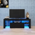 thumbnail image 1 of Hassch Black Tv Stand With Led Rgb Lights,Flat Screen Tv Cabinet, Gaming Consoles - In Lounge Room, Living Room And Bedroom(Black), 1 of 9