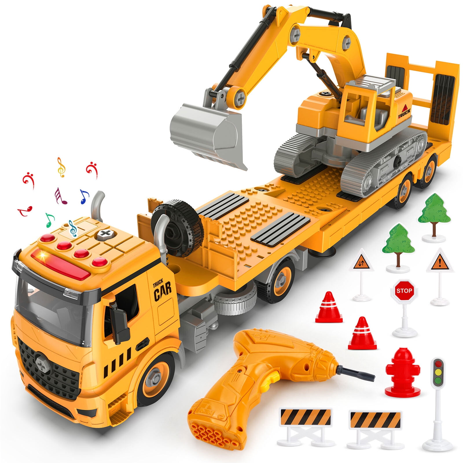 Hassch Construction Truck Toys for Ages 3+ Child, Big Excavator