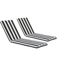 thumbnail image 1 of Hassch Chaise Lounge Cushion Set of 2, Outside Chair Comfortable Cushion for Patio Furniture, Weather Resistant for Lawn, Poolside (White&Black), 1 of 7