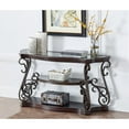 thumbnail image 1 of Hassch Console Table 54" Traditional Entryway Side Table with Storage Shelf Metal Legs for Living Room, Brown, 1 of 10