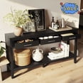 thumbnail image 1 of Hassch Console Table with 3 Drawers, 59.1 Inch Entryway Table with Storage Shelf, Behind Couch Table for Hallway, Living Room, Easy Assembly, Black, 1 of 11