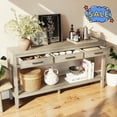thumbnail image 1 of Hassch Console Table with Open Shelf and 3 Storage Drawers, 59.1" Farmhouse Foyer Table, Entryway Sofa Table for Living Room, Gray, 1 of 11
