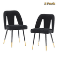 thumbnail image 1 of Hassch Contemporary Dining Chairs Set of 2, Black Velvet Upholstered Accent Chairs with Nailhead Trim and Metal Legs for Kitchen & Dining Room, 1 of 9