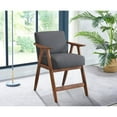 thumbnail image 1 of Hassch Counter Height Accent Chair, Mid Century Modern Chair Comfy Fabric Upholstered Armchair with Wood Frame, Leisure Side Reading Arm Chair for Bedroom Living Room (Dark Gray), 1 of 5