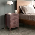 thumbnail image 1 of Hassch Countryside Nightstand with 3 Storage Drawers Bedside End Table for Bedroom, Brown, 1 of 10