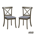 thumbnail image 1 of Hassch Dining Chairs Set of 2, Modern Farmhouse Kitchen Side Chairs with Crossed Back, Upholstered Seat, and Solid Rubber Wood Frame (Oak), 1 of 6