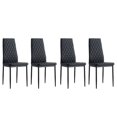 thumbnail image 1 of Hassch Dining Chairs Set of 4 for Dining Room, Kitchen Modern Metal Chairs with Upholstered Cushion PU Leather (Black), 1 of 7