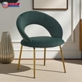 thumbnail image 1 of Hassch Elegant Upholstered Dining Chair for Kitchen and Dining Room, Modern Velvet Side Chair with Padded Seat, Ergonomic Design, Gold Metal Legs (Green), 1 of 6