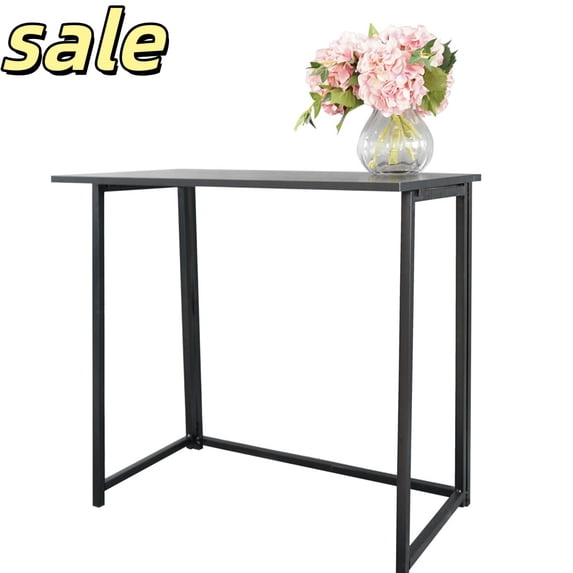 Hassch Folding Desk for Small Spaces, 32 Inch Computer Table for Home Office Bedroom, Black