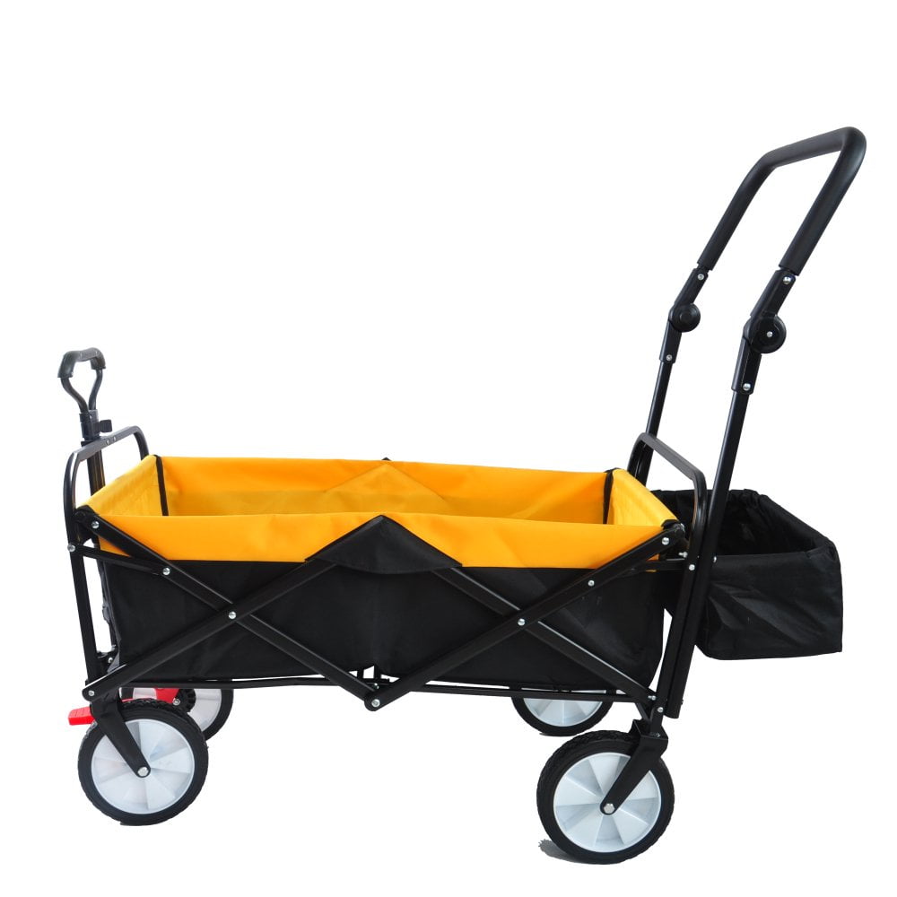 Heavy Duty Black and Yellow Folding Outdoor Utility Wagon