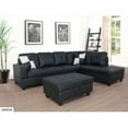thumbnail image 1 of Hassch Futon 3 PC Sectional Sofa Set with Storage Ottoman,Black, 1 of 7