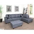 thumbnail image 1 of Hassch Futon 3 PC Sectional Sofa Set with Storage Ottoman,Gray, 1 of 5