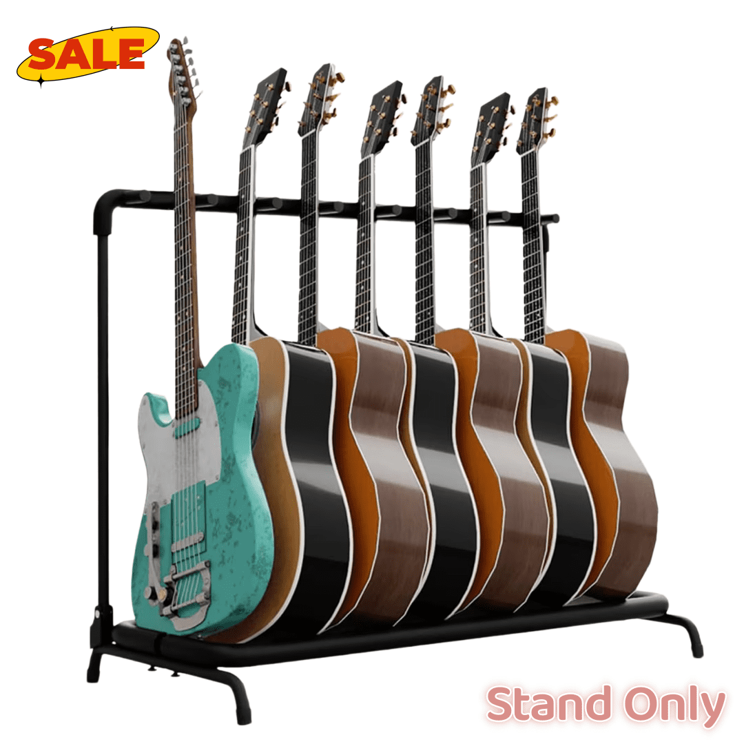 Hassch Guitar Stand, 9-Slot Guitar Rack, Multi-Guitar Display Holder, Black