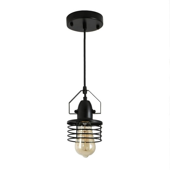Hassch Industrial Pendant Lighting, Black Pendant Light Fixtures Ceiling Light, Adjustable Hanging Light Fixtures, Modern Metal Shade Pendant Lighting, For Kitchen Island, Dining Room, Corridor