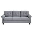 thumbnail image 1 of Hassch Linen Fabric Sofa 80 Inches Mid-Century Modern Couch 3 Seater Sofa, Upholstered Sofa with Rolled Armrest for Living Room, Apartment, Bedroom, Gray, 1 of 9