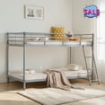 thumbnail image 1 of Hassch Metal Bunk Bed Twin Over Twin Size, Bed Frame with Inclined Ladder and Safety Guardrail, Easy Assembly, Gray, 1 of 8
