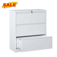 thumbnail image 1 of Hassch Metal File Cabinet with Lock for Home Office, Filing Cabinet with 3 Drawers for Letter/Legal/A4 Files, White, 1 of 8