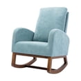 thumbnail image 1 of Hassch Mid-Century Rocking Chair Modern Nursery Rocking Armchair Upholstered Tall Back Accent Glider Rocker for Living Room, Blue, 1 of 10