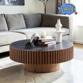 thumbnail image 1 of Hassch Modern Coffee Table, 35.4 Inch Cocktail Table, Round Center Table for Living Room, Easy Assembly, Walnut, 1 of 7