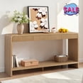 thumbnail image 1 of Hassch Modern Console Table with 3 Drawers, 2 Tier Entryway Table, Narrow Sofa Table with Storage Shelves, Behind Couch Table for Living Room, Hallway, Brown, 1 of 9