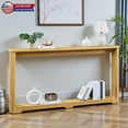 thumbnail image 1 of Hassch Modern Fluted Console Table in Natural, 70" Decorative Slim Entryway Table with Lower Shelf, Wooden Sofa Table for Living Room, Hallway or Foyer, Easy Assembly, 1 of 10