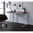 thumbnail image 1 of Hassch Modern Industry Writing Desk Computer Table with Built-in USB Port & Plug, Black Frame & Walnut Desktop, 1 of 5