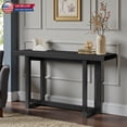 thumbnail image 1 of Hassch Modern Minimalist Long Console Table, Solid Pine Wood Frame & 2.4" Thick MDF Top, Versatile Entryway Sofa Table for Home Décor, Black, 1 of 10