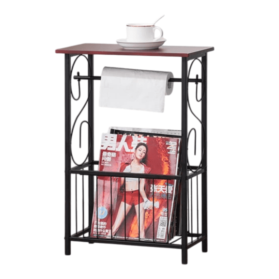 Hassch Modern Side Table, End Table with Paper Roll Holder and Magazine Rack for Bathroom, Living Room, Coffee