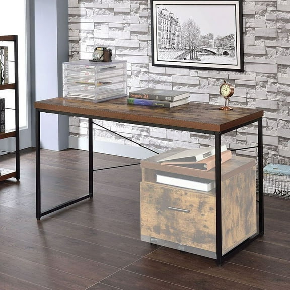 Hassch Modern Simple Writing Table Computer Desk Study Table, Rust Brown