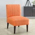 thumbnail image 1 of Hassch Modern Upholstered Armless Accent Chair w/ Wood Legs, Leisure Sofa Chair w/Thick Sponge Sofa, Side Chair for Living Room, Bedroom (Orange), 1 of 6