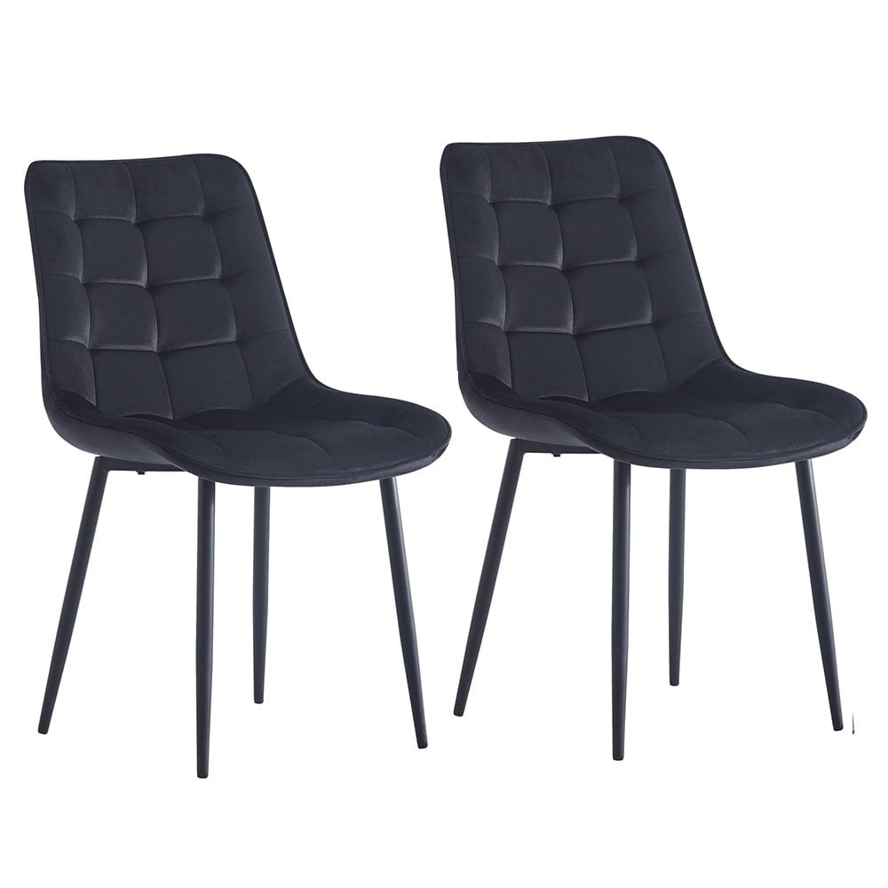 Sacha - Velvet Dining Chair With Black Base (Set of 2)