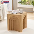 thumbnail image 1 of Hassch Multi-Functional MDF Side Table, 15.74" Modern Square End Table in Natural Wood Finish, Sturdy Accent Table for Sofa, Bedside, or Reading Corner, Easy to Clean, 1 of 7