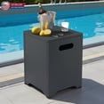 thumbnail image 1 of Hassch Outdoor Gas Storage Patio Side Table, 21 Gallon Propane Tank Hideaway Table, Sturdy Iron Square End Table for Garden Balcony, Easy Clean, Black, 1 of 9