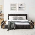 thumbnail image 1 of Hassch Queen Size Modern Chenille Fabric Upholstered Platform Bed Frame with 4 Storage Drawers and Padded Headboard, Dark Gray, 1 of 9