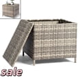 thumbnail image 1 of Hassch Rattan Side Table with Storage, All Weather Outdoor End Table with Iron Frame for Patio Garden Backyard Porch Poolside, Gray, 1 of 6