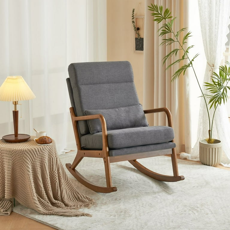 Hassch Rocking Chair Nursery, High Backrest Mid-Century