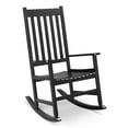 thumbnail image 1 of Hassch Rocking Chair Outdoor, Patio Rocker Chair for Porch, Lawn, Deck, Yard, 385 lbs Capacity, Black, 1 of 9