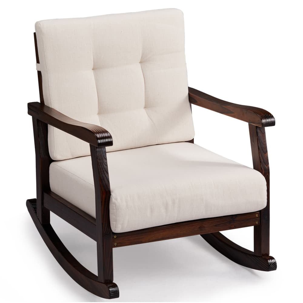 Hassch Rocking Chair for Indoor & Outdoor, Rocker Chair with Cushion ...