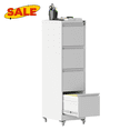 thumbnail image 1 of Hassch Rolling File Cabinet with Lock for Home Office, Metal File Cabinet with 4 Drawers for A4/Letter/Legal, Assembly Required, White, 1 of 11