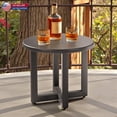 thumbnail image 1 of Hassch Round Powder-Coated Metal Side Table, Weather Resistant Patio End Table with Adjustable Feet for Indoor and Outdoor Use, 20.1"Dia x 18.3"H, Gray, 1 of 7