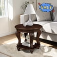 thumbnail image 1 of Hassch Round Side Table, 2-Tier End Table, 22" Small Accent Table for Living Room, Bedroom, Easy Assembly, Cherry, 1 of 6