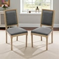 thumbnail image 1 of Hassch Rustic Farmhouse Dining Side Chairs, 2 Pack, Linen Upholstery with Soft Foam Cushion, Solid Wood Frame, Elegant French Country Design (Gray), 1 of 9