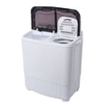 thumbnail image 1 of Hassch Semi-Automatic Washing Machine with 2 Tub, Compact Laundry Machine with Built-in Drain for Home, Apartment, Gray, 1 of 10