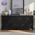 thumbnail image 1 of Hassch Sideboard Buffet Cabinet with 4 Doors, Kitchen Storage Cabinet, Cupboard with Adjustable Shelves, Coffee Bar Cabinet for Dining Room, Living Room, Black, 1 of 10