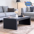 thumbnail image 1 of Hassch Simple Coffee Table, 47.6 Inch Rectangle Cocktail Table, Modern Center Table for Living Room, Black, 1 of 8
