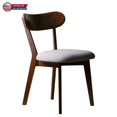 thumbnail image 1 of Hassch Solid Wood Dining Chair with Padded Upholstered Seat and Curved Ergonomic Backrest, FAS-Grade Oak Construction, Kitchen, Dining Room, or Lounge Seating, 1 Pack, Walnut, 1 of 8