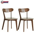 thumbnail image 1 of Hassch Solid Wood Dining Chairs Set of 2, Mid Century Modern Kitchen and Dining Side Chairs with Wide Seat & Curved Ergonomic Backrest (Walnut), 1 of 10