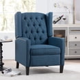 thumbnail image 1 of Hassch Tall Wingback Tufted Fabric Accent Chair, Vintage Club Seat Pushback Recliner Chair for Living Room (Blue), 1 of 10